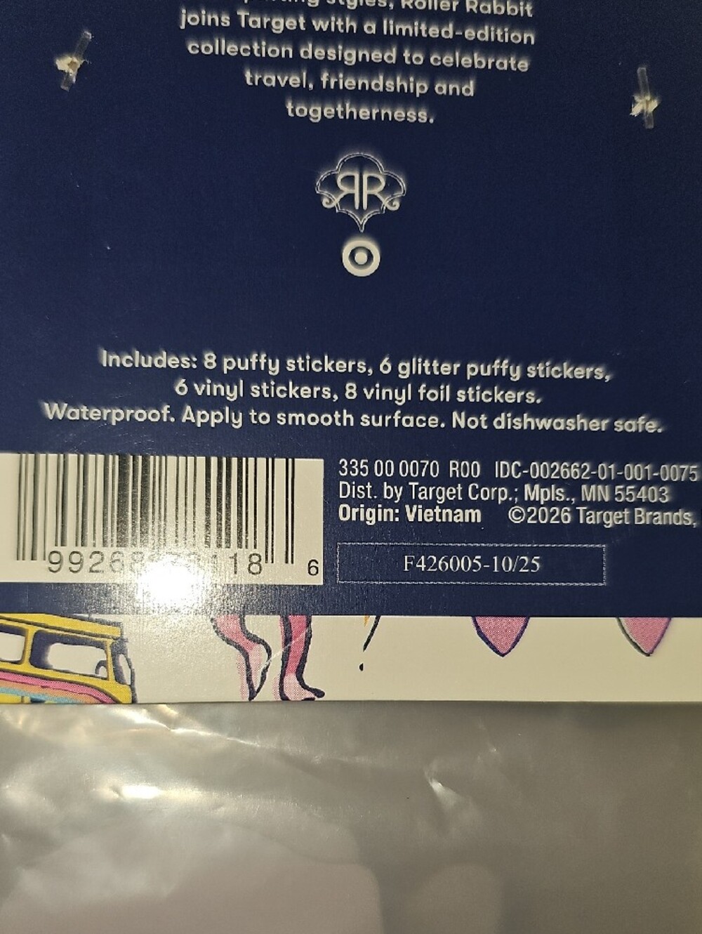 Roller Rabbit X Target Sticker Set 28ct New - Picture 11 of 12